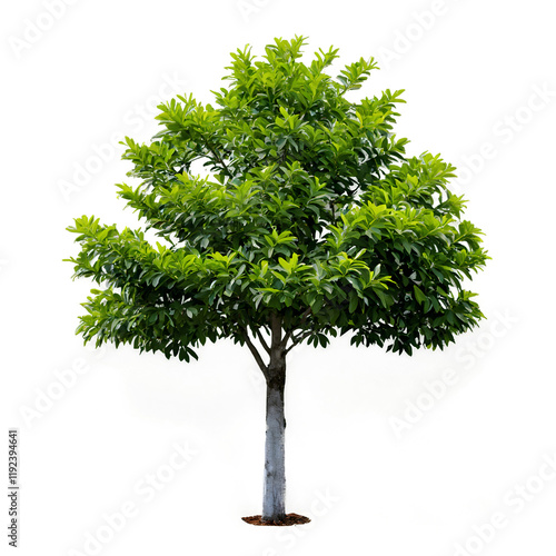 Vibrant green tree isolated on a pristine white background ideal for ecological and nature themed projects