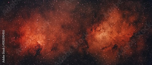 Detailed Widefield Image of the Soul Nebula in Cassiopeia, Red Emission Nebula with Stars. photo