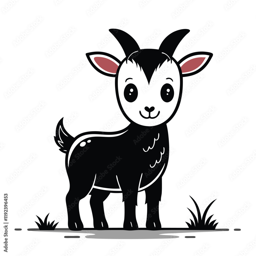 black little goat simple outline icon black little goat simple outline icon