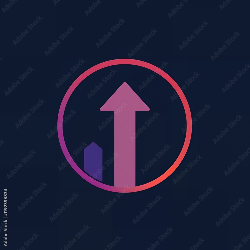 Graphic of an upward trend with growth illustration Graphic of an upward trend with growth illustration