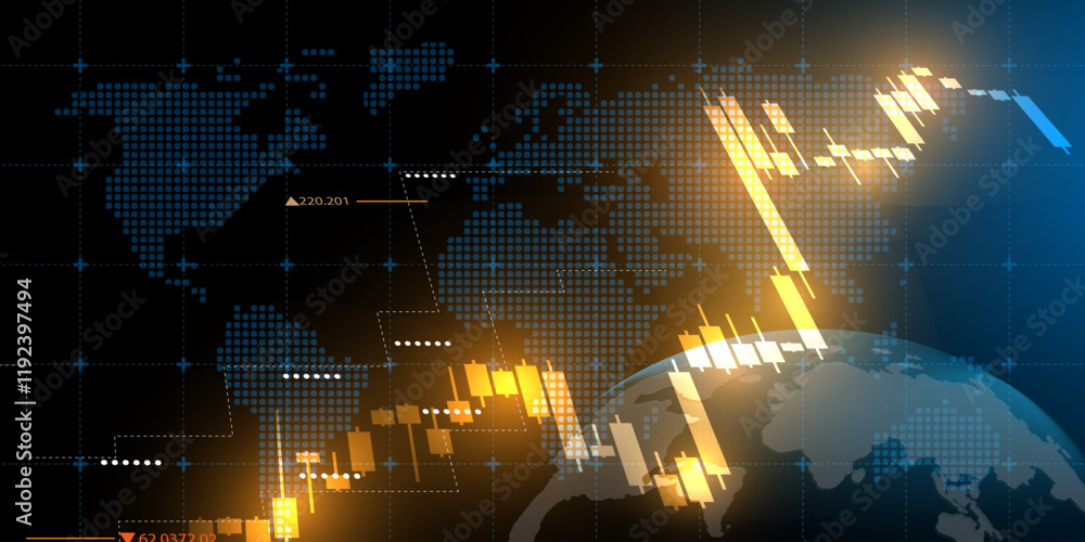 Obraz premium Goid trading chart background vector editable