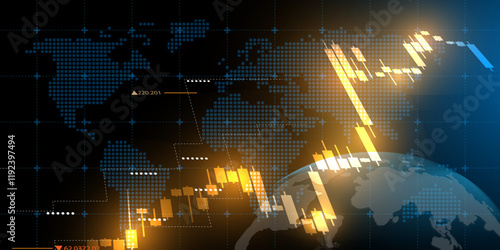 Goid trading chart background vector editable
