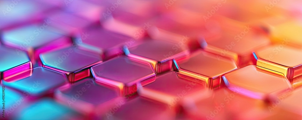 Obraz premium Vivid gradient concept. Vibrant hexagonal patterns with colorful lighting for modern design projects.