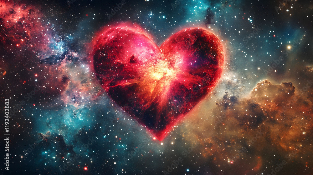 Cosmic Heart Nebula: A Celestial Love Story Cosmic Heart Nebula: A Celestial Love Story
