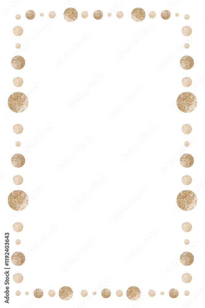 Gold dot patterned frame design element Gold dot patterned frame design element