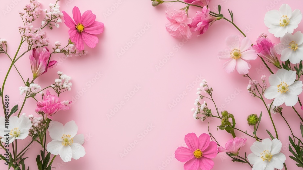 A pink floral spring frame of cherry blossoms on a wooden background evokes romantic beauty A pink floral spring frame of cherry blossoms on a wooden background evokes romantic beauty