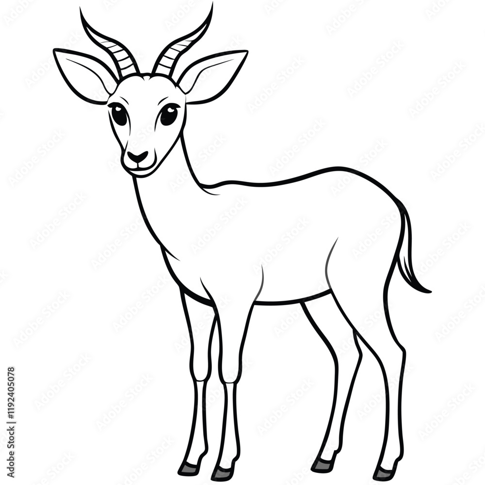 cute antelope vector icon line for kids cute antelope vector icon line for kids