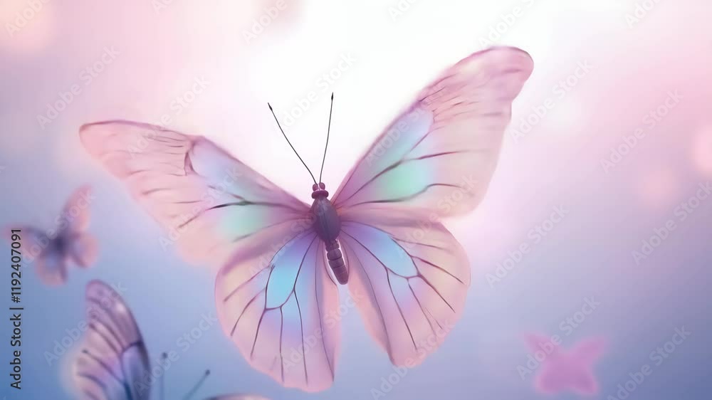 Delicate pink butterflies on a gradient background Delicate pink butterflies on a gradient background