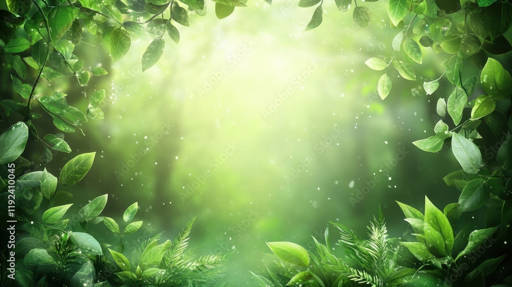 Lush Green Forest Canopy with Sunlight and Bokeh Effect Lush Green Forest Canopy with Sunlight and Bokeh Effect