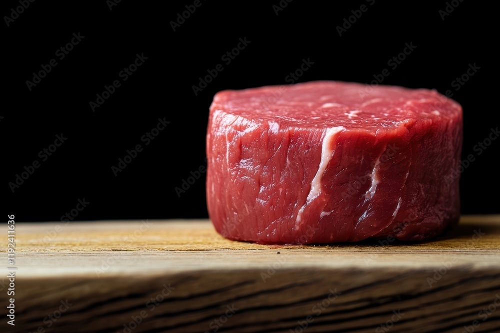 Raw beef steak on a wooden table Raw beef steak on a wooden table