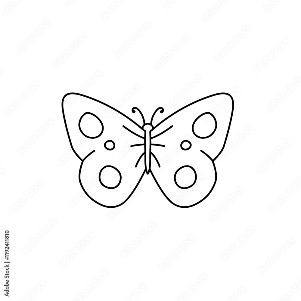 hand drawn butterfly line icon hand drawn butterfly line icon
