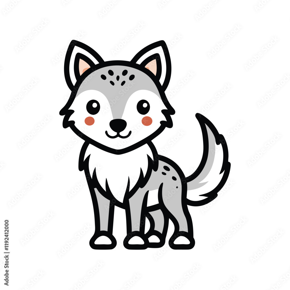 Obraz premium cute wolf flat 