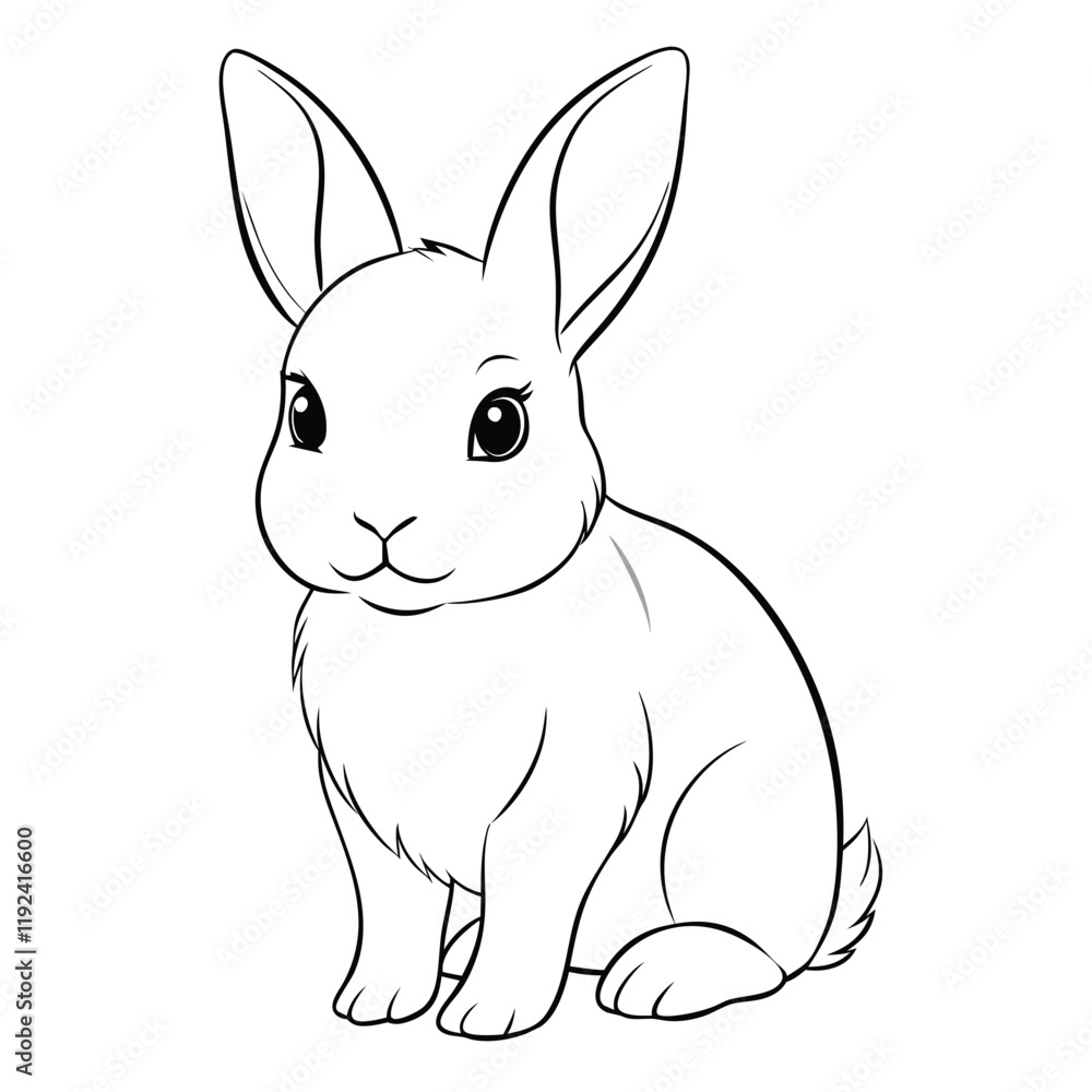 Obraz premium rabbit outline vector 