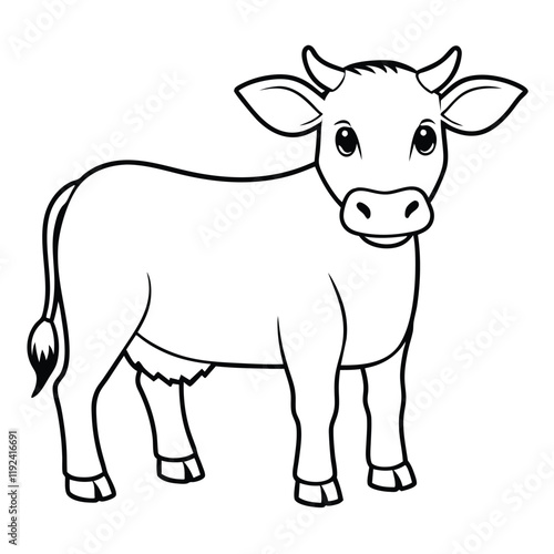   cute cow outline vector 