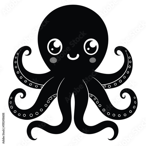 octopus outline vector for kids 