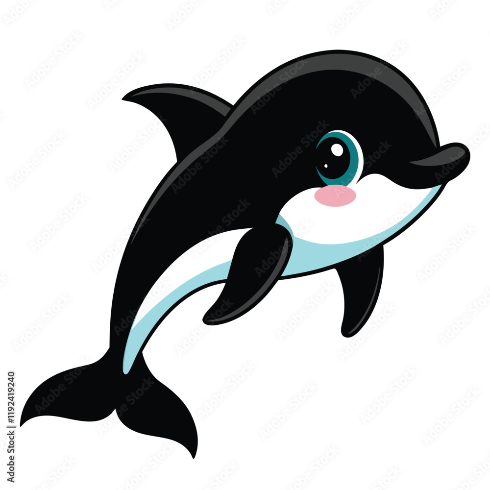 Obraz premium cute dolphin vector design logo 