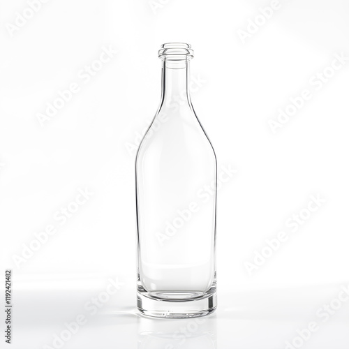 Wallpaper Mural Empty glass bottle isolated on white background. Torontodigital.ca