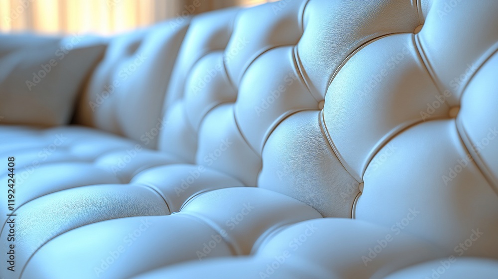 Obraz premium Luxury White Chesterfield Sofa Close-Up