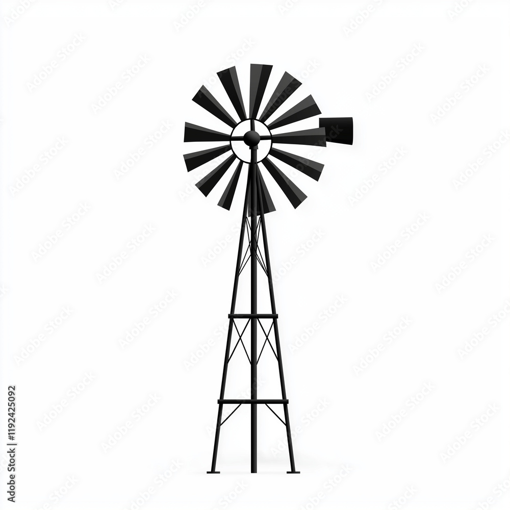 A windmill-powered irrigation system, renewable energy in agriculture, vintage sketch style, monochrome, isolated on white background A windmill-powered irrigation system, renewable energy in agriculture, vintage sketch style, monochrome, isolated on white background