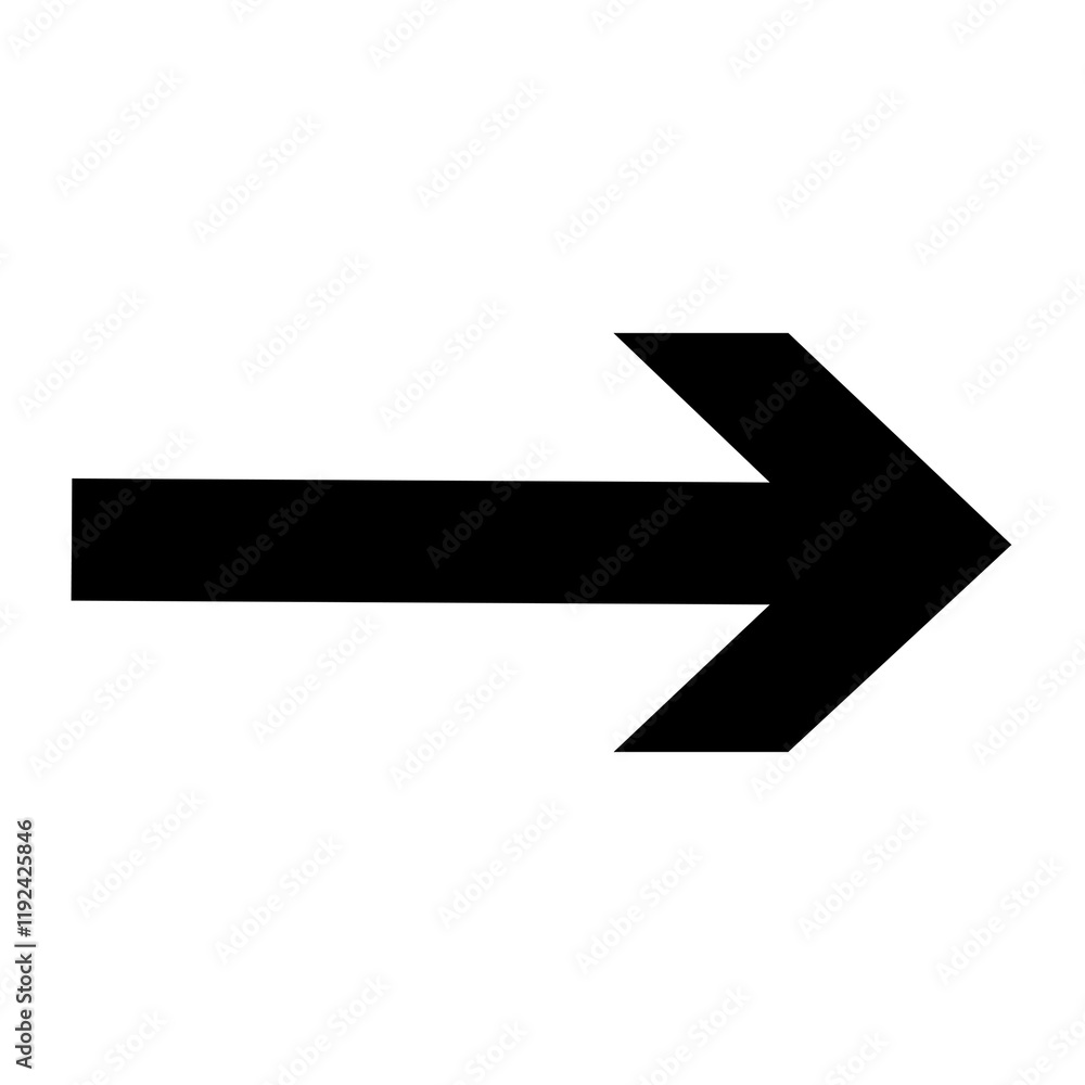Arrow png icon, black solid sticker, right direction transparent symbol Arrow png icon, black solid sticker, right direction transparent symbol