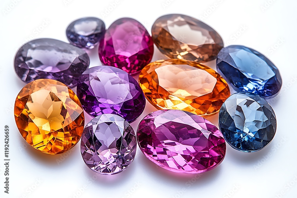 Close-up of a variety of colorful gemstones Close-up of a variety of colorful gemstones