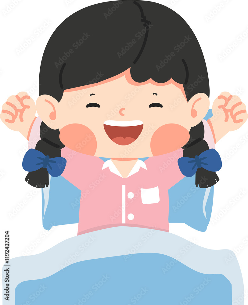 kid girl wake up in the morning kid girl wake up in the morning