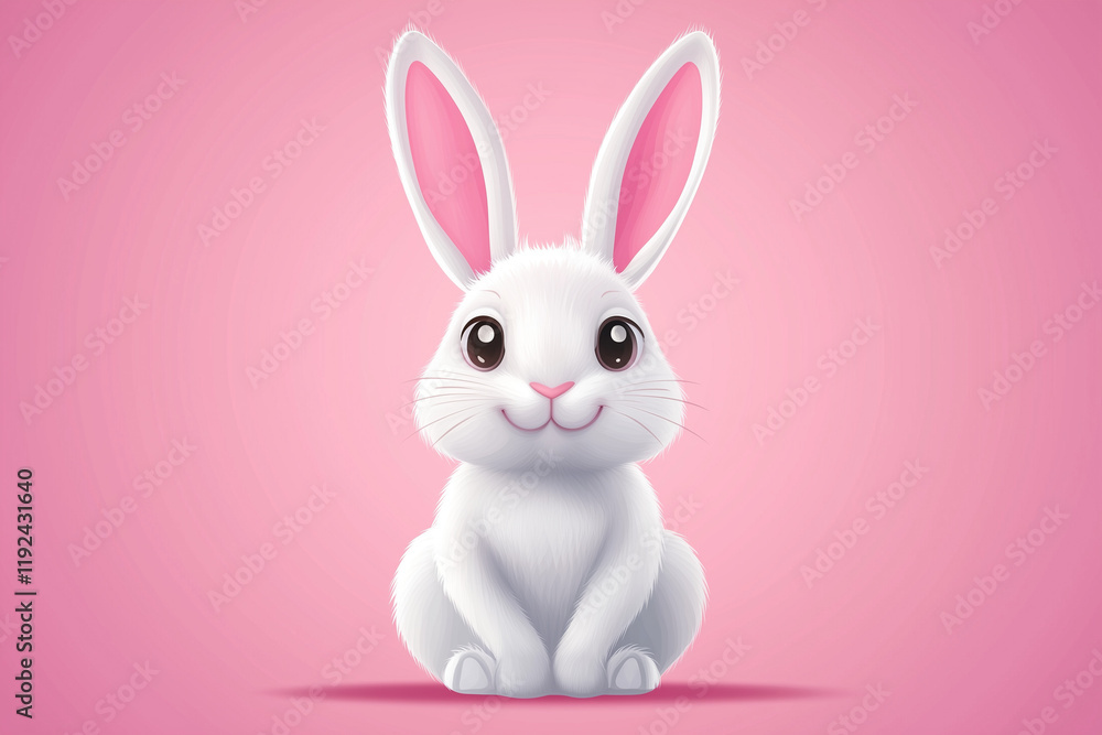 Delightful Easter bunny on pink pastel background
Delightful Easter bunny on pink pastel background
