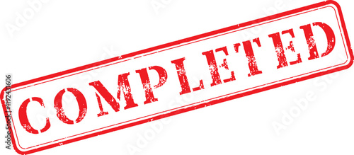 Completed Rubber Stamp Vector Illustration with Original Brushes and Red Ink Text