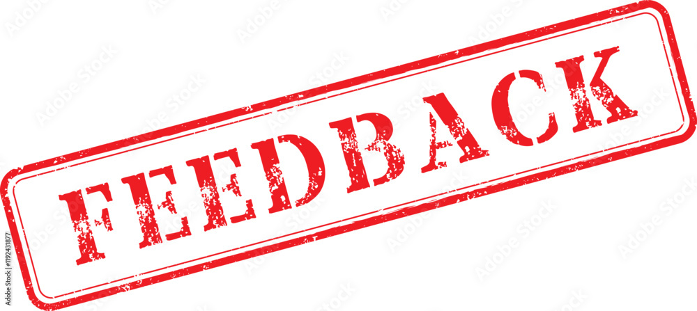 Feedback Rubber Stamp Vector Illustration with Original Brushes and Red Ink Tex Feedback Rubber Stamp Vector Illustration with Original Brushes and Red Ink Tex