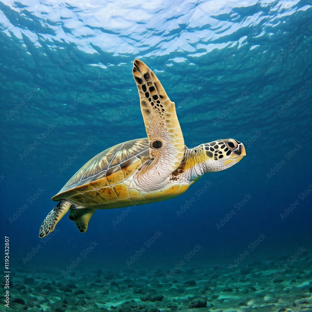 Obraz premium A sea turtle in the ocean.
