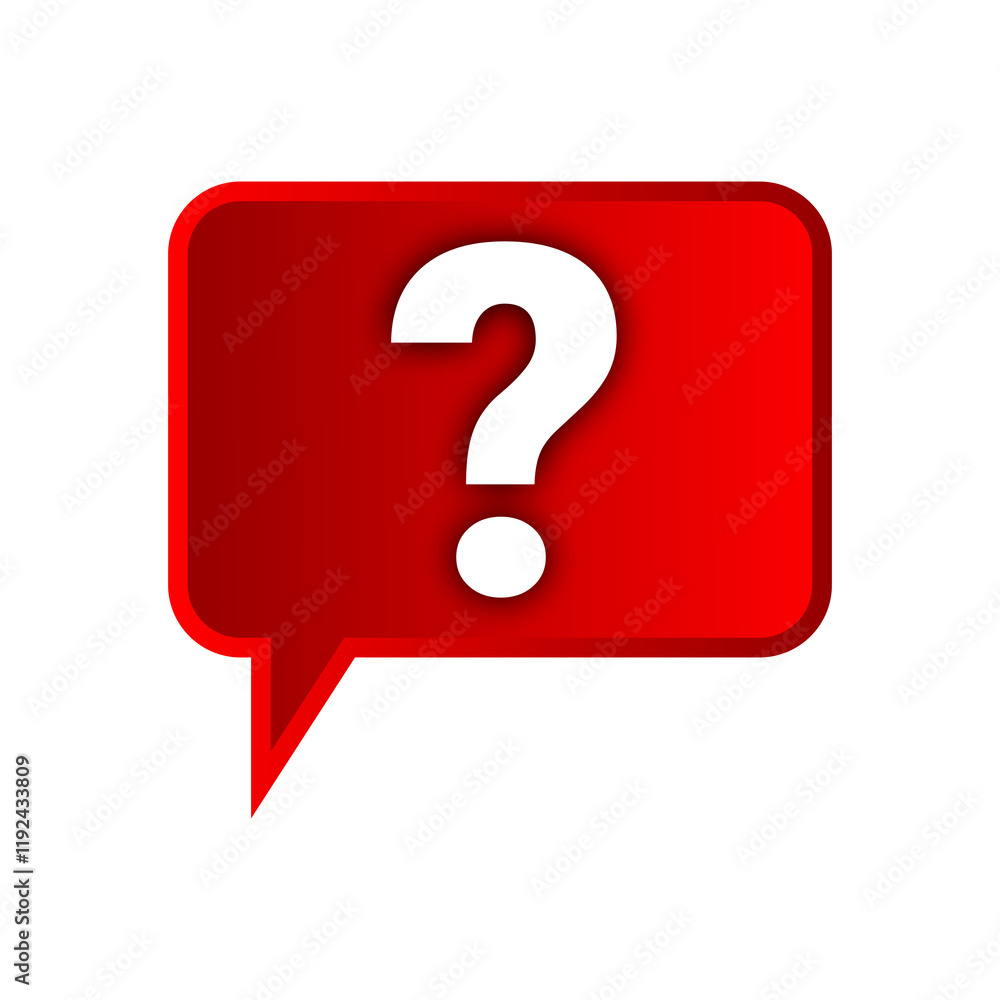 Red speech bubble question mark Red speech bubble question mark