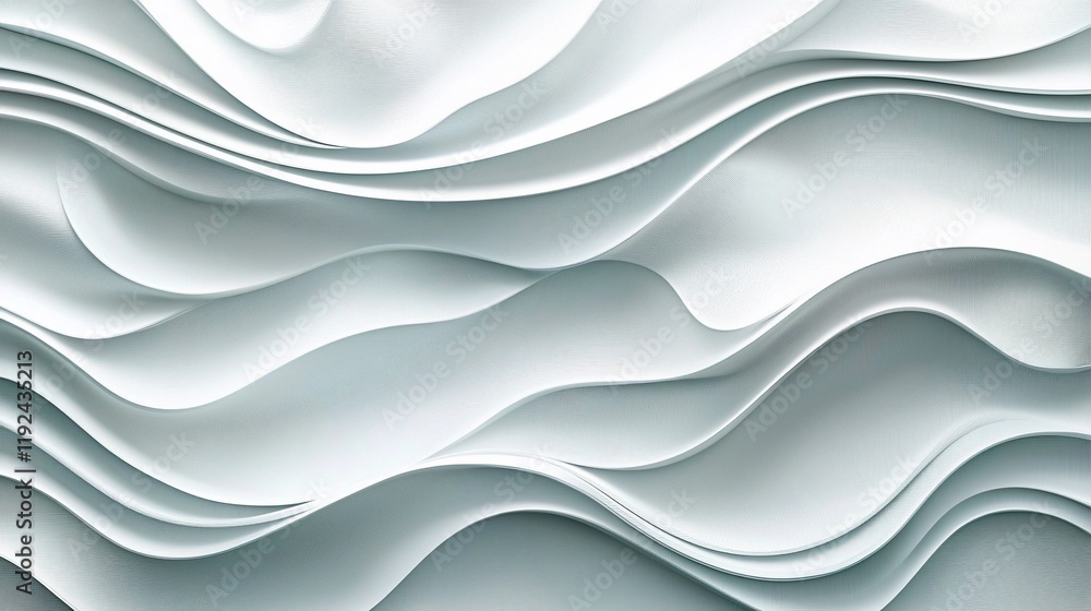 Fototapeta premium Abstract white wavy background texture.