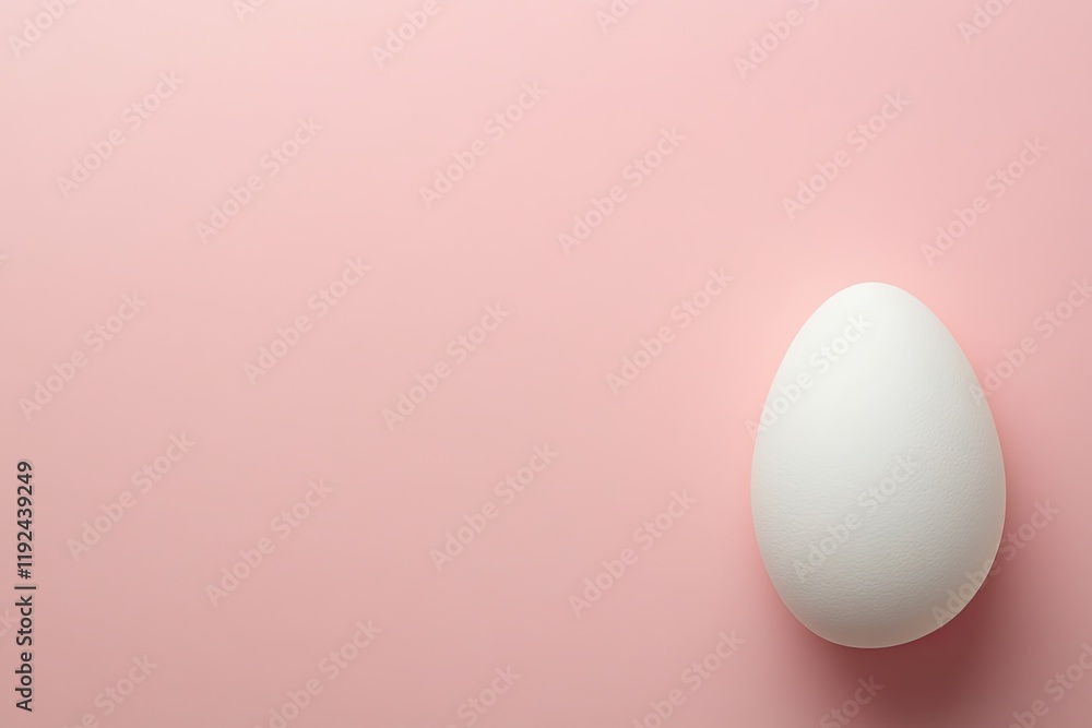 Minimalistic white egg on soft pink background symbolizes purity Minimalistic white egg on soft pink background symbolizes purity