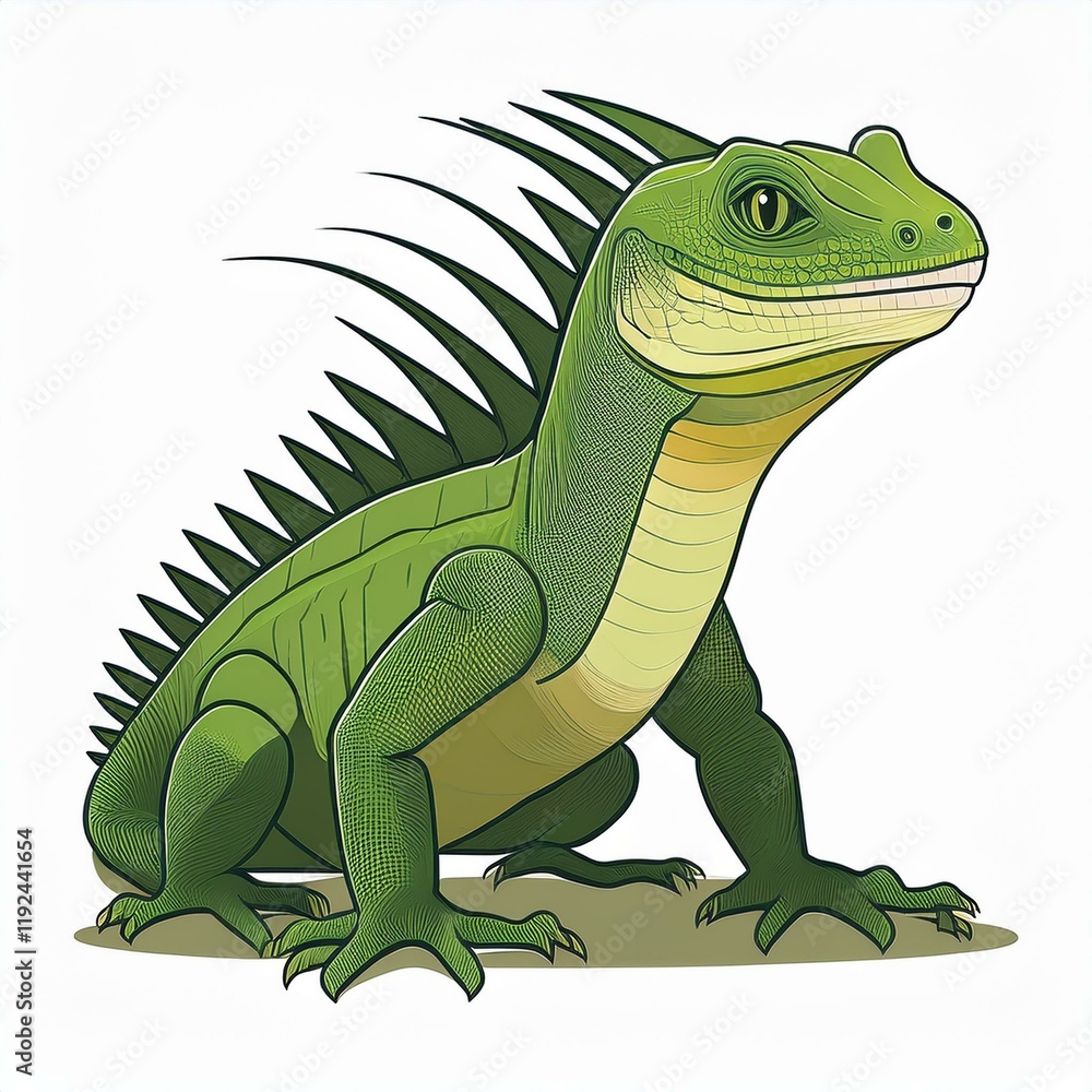 Obraz premium Basilisk lizard flat design. isolated on white background 