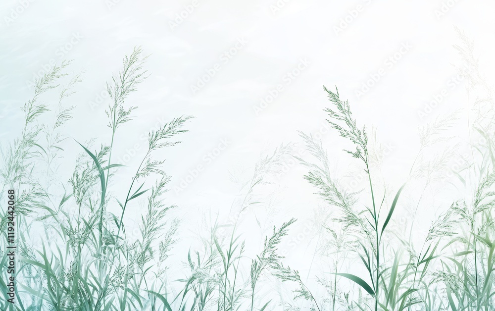 Dreamy Soft Focus Reed Grass Field with Bright Sky Background. Dreamy Soft Focus Reed Grass Field with Bright Sky Background.