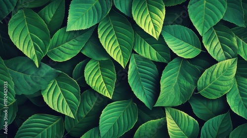 Wallpaper Mural Lush Green Leaves Close-Up, Natural Foliage Pattern, Botanical Texture Background. Torontodigital.ca