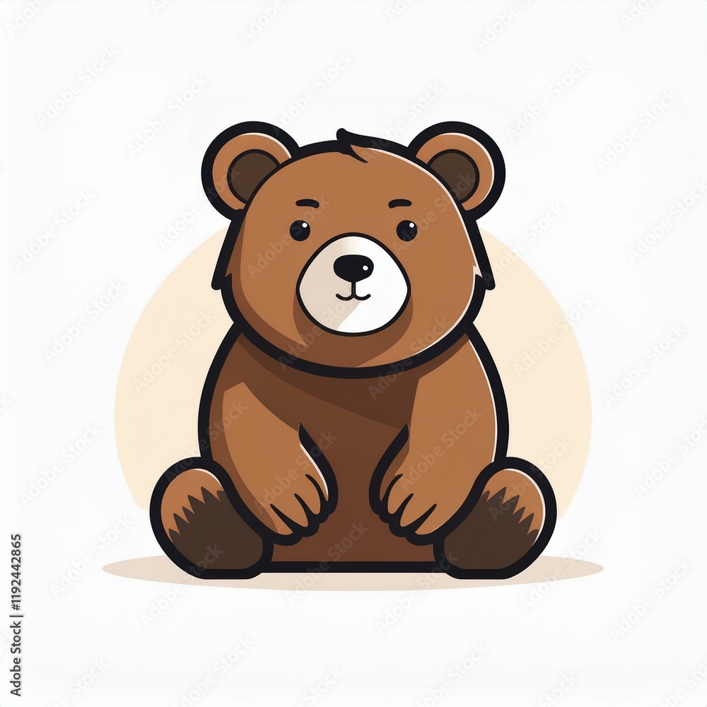 Brown bear flat design. isolated on white background Brown bear flat design. isolated on white background