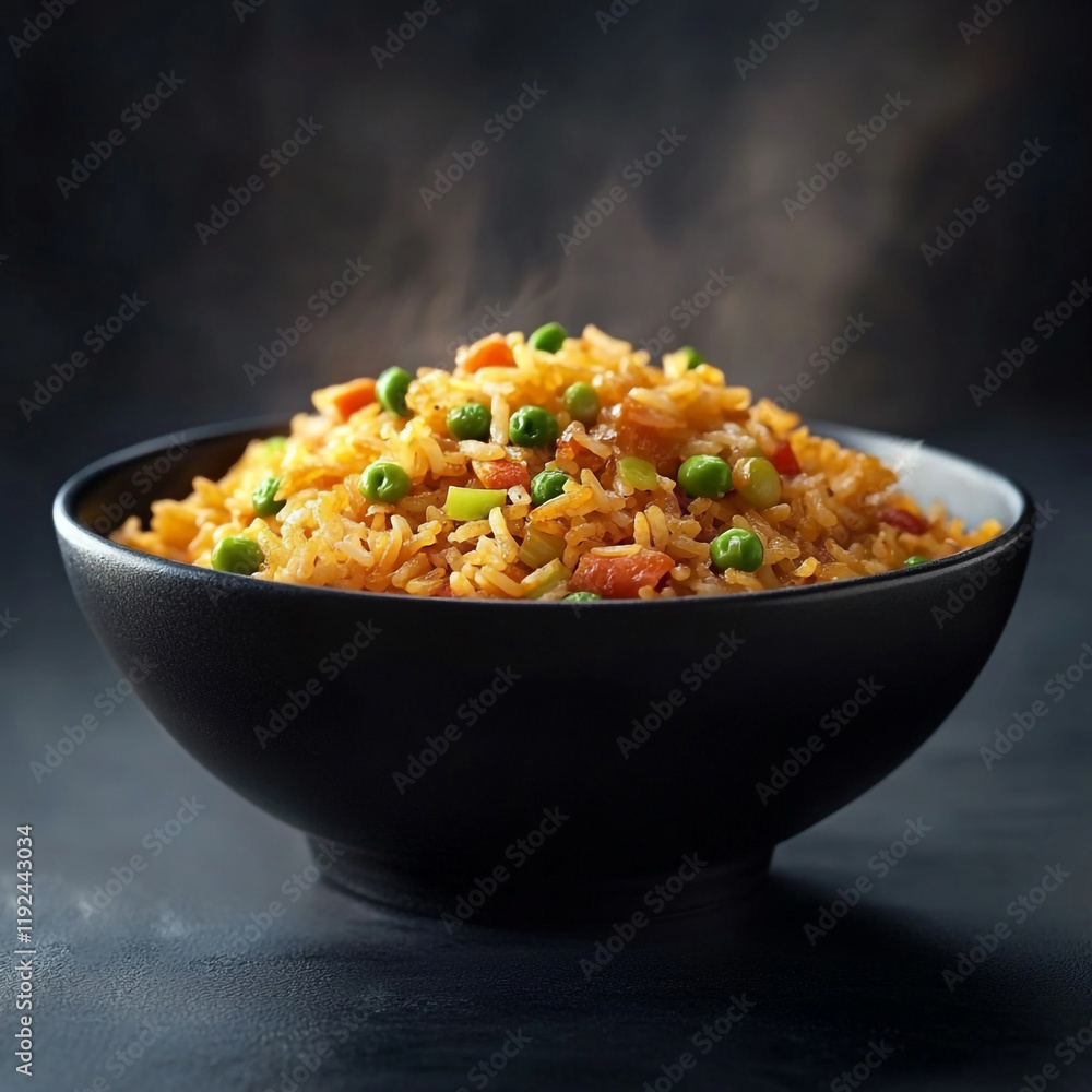 Enjoy a bowl of flavorful fried rice packed with colorful vegetables and your favorite protein Enjoy a bowl of flavorful fried rice packed with colorful vegetables and your favorite protein