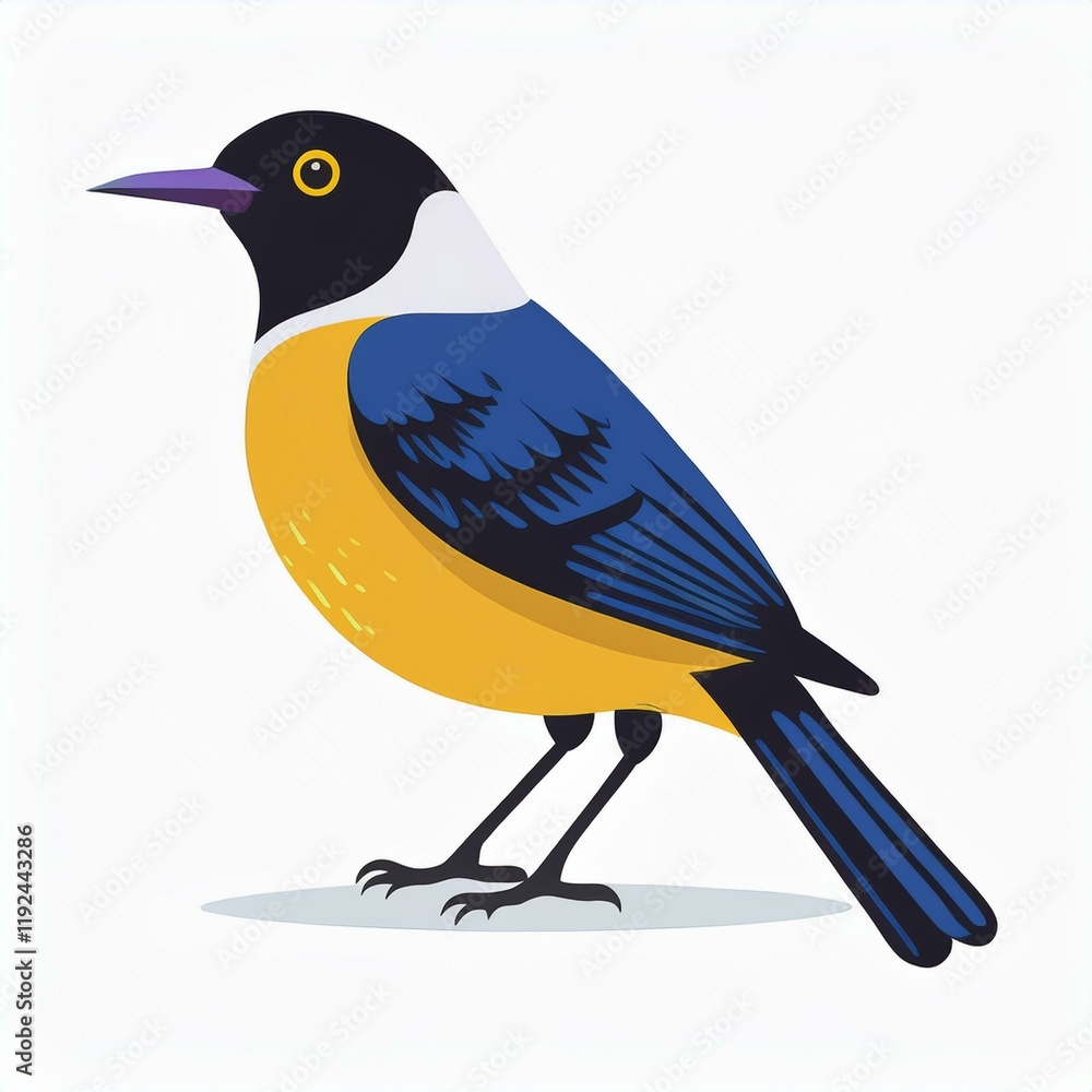 Obraz premium Bowerbird flat design. isolated on white background