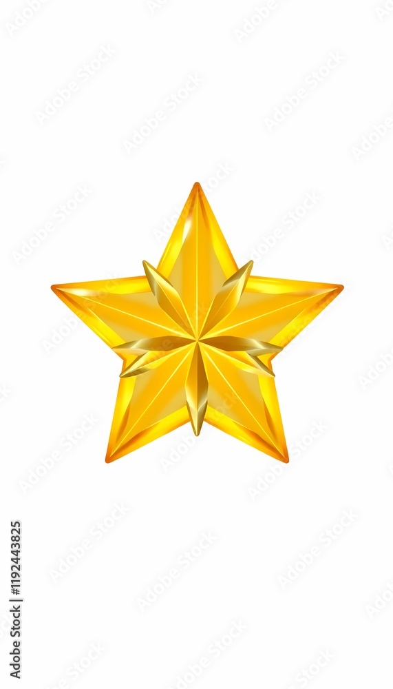 Fototapeta premium Golden Christmas Star Sticker