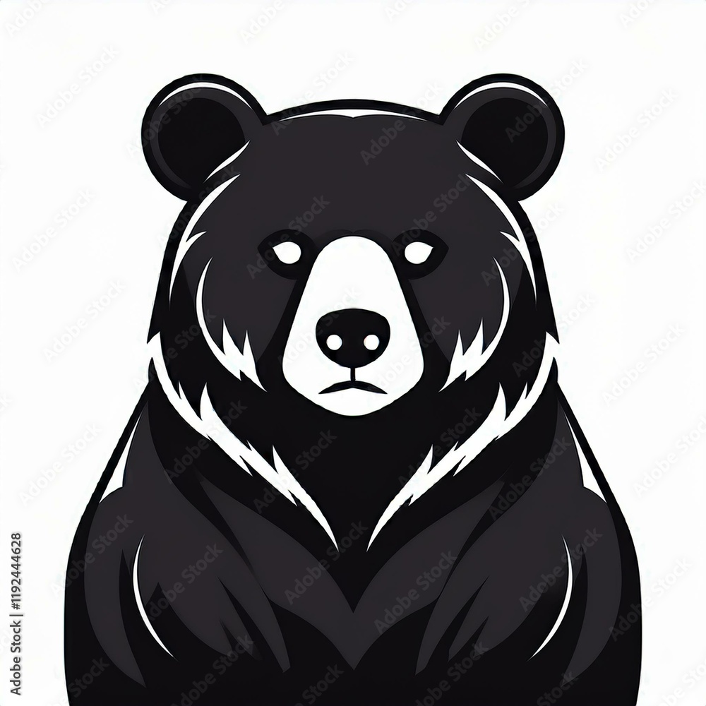 Black bear flat design. isolated on white background Black bear flat design. isolated on white background