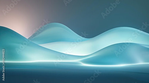 Cloudy abstract background concept. Serene abstract landscape with smooth, flowing curves and soft lighting effects.