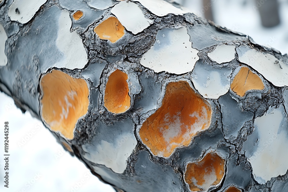 Obraz premium Abstract Tree Bark Texture Gray White Orange