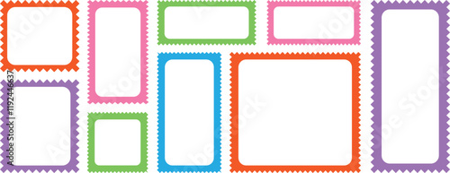 Vászonkép Set of Scallop edge rectangle Border frame collection