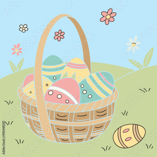 basket with eggs