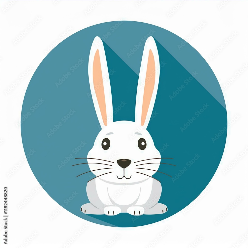 Obraz premium Arctic hare flat design. isolated on white background