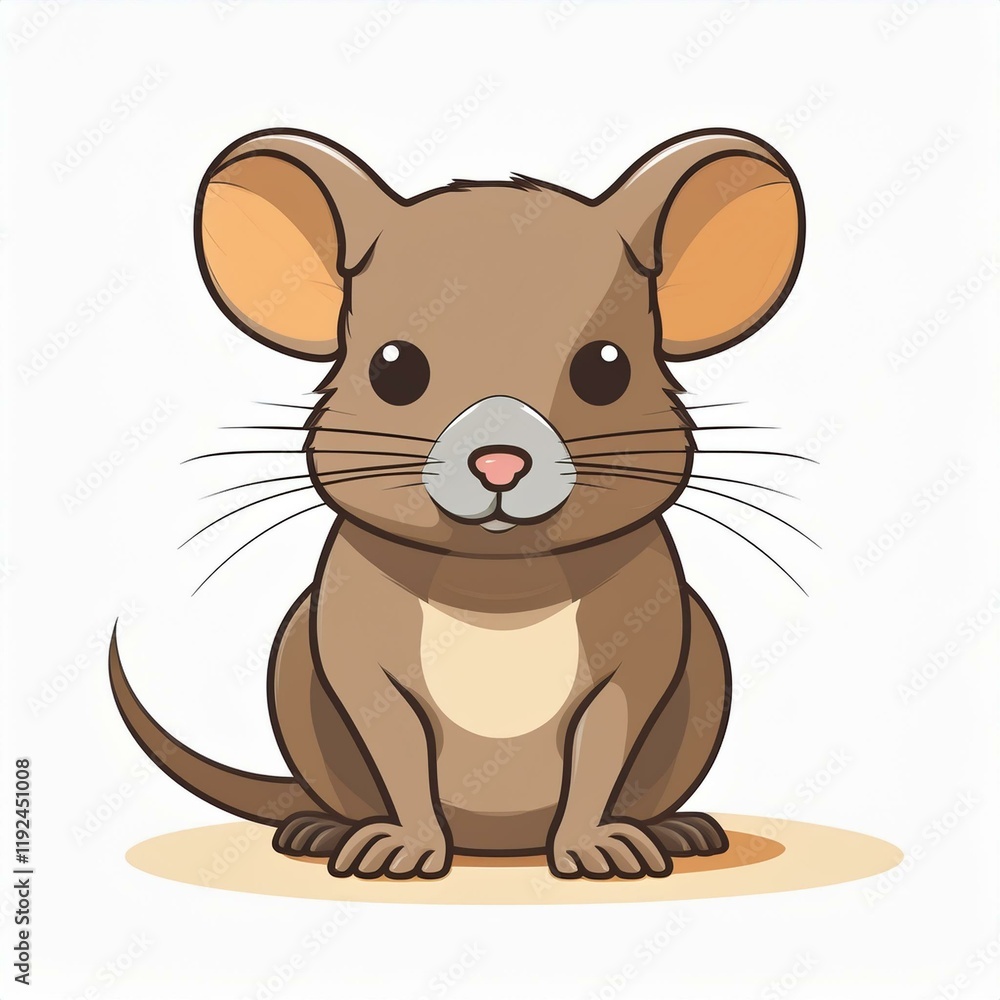 Fototapeta premium African elephant shrew flat design. isolated on white background