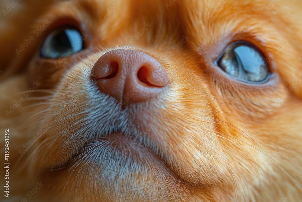 A close-up view of a dog's face with striking blue eyes A close-up view of a dog's face with striking blue eyes