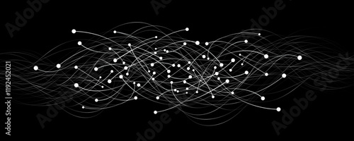 Neural connectors analyze big data in neural network. Connected lines with dots for science background. Vector illustration. EPS 10