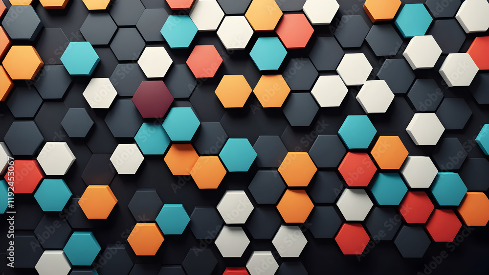 Abstract hexagonal grid patterns with a futuristic look. Abstract hexagonal grid patterns with a futuristic look.